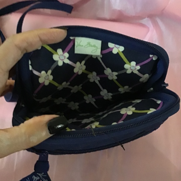 Vera Bradley Little Hipster Navy Quilted Messenger Bag - Picture 4 of 7